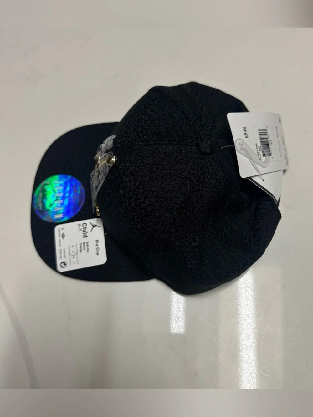 Jordan Jumpman Black Adjustable Snapback Cap, Child 4-7, Polyester Canvas